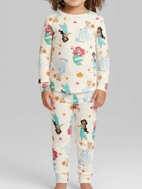 Disney Princess Fall Autumn Pumpkin Pajama Set 3T Viscose Spandex